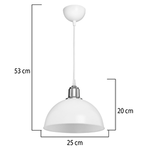 Haus Yarım Küre Opak Beyaz Abs Krom Kuka Süslü Sarkıt Mutfak Salon Avize Kafe Kuaför Aydınlatma