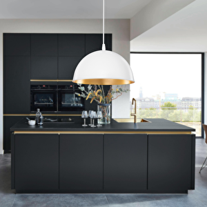 Haus Yarım Küre Beyaz İçi Gold Abs Mutfak Hol Avize Kafe Kuaför Depo Aydınlatma Barista Sarkıt 1000 Beyaz