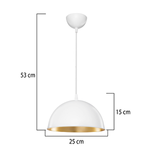 Haus Yarım Küre Beyaz İçi Gold Abs Mutfak Hol Avize Kafe Kuaför Depo Aydınlatma Barista Sarkıt