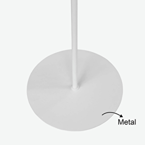 Slav Hazır Konik Kumaş Başlık Beyaz Metal Lambader Salon Köşe Lambası