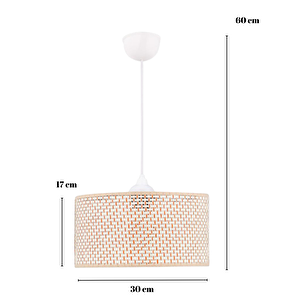 Rakkas Hasır Kaplama Metal Kasalı Silindir Krem Turuncu Avize Salon Yatak Odası Rattan Sarkıt Açık Turuncu