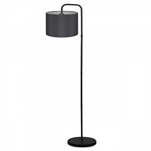 Suitable Metal Gövdeli Antrasit Kumaş Başlık Çok Amaçlı Lambader Salon Köşe Lambası Antrasit