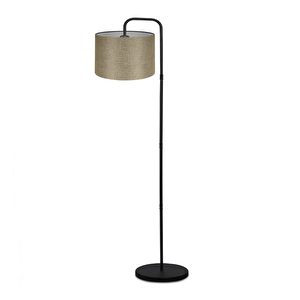 Suitable Metal Gövdeli Bej Kumaş Başlık Çok Amaçlı Lambader Salon Köşe Lambası
