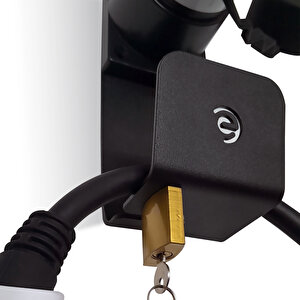 Tip 2 Ev Şarj Tutucu, Iec 51296-2 Fişli Elektrikli Araba İçin Asma Kilit Kilitlenebilir Duvara Montaj Tutucu Siyah
