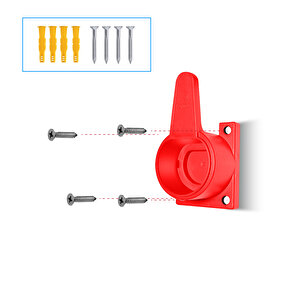 Type2 Ev Holder''red'' / Elektrikli Araç Tip2 Soket Uyumlu Kablo Toparlayıcı''kirmizi''