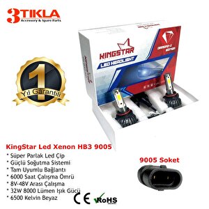 Diamond-x Hb3 9005 Beyaz Led Xenon Şimşek Etkili Far Ampül 8000 Lümen