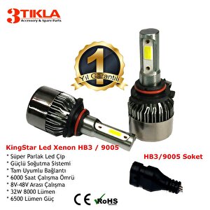 Alfa Romeo 164 Hb3 9005 Uzun Far Beyaz Led Xenon Şimşek Etkili 8000 Lümen