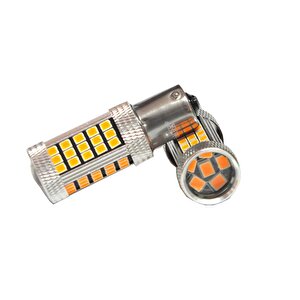 Premium Serisi Profesyonel P21w 1156 15w Tek Duy Led Ampul Turuncu Mercekli Ultra Parlak