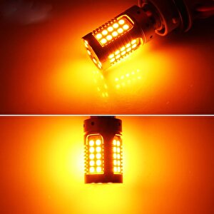 Premium Serisi Profesyonel P21w 1156 15w Tek Duy Led Ampul Turuncu Mercekli Ultra Parlak