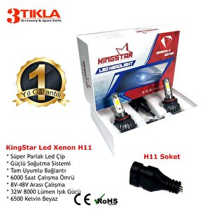 Diamond-x H11 Beyaz Led Xenon Şimşek Etkili Far Ampül 8000 Lümen