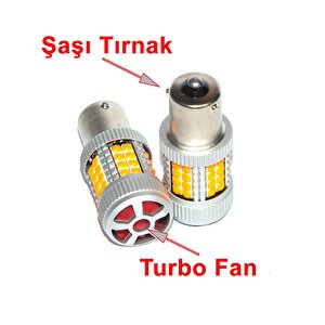 Platinum Fx4086 Serisi Turbo Fanlı Şaşı Tırnaklı 40 Led Turuncu Sinyal Ampülü Süper Parlak İki Adet