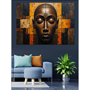 Afrika Maskesi Portresi Dekoratif Kanvas - Mdf Ahşap Tablo 50x70 cm