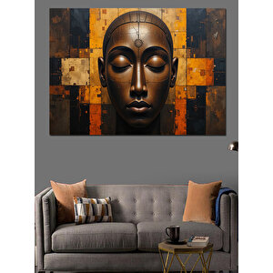 Afrika Maskesi Portresi Dekoratif Kanvas - Mdf Ahşap Tablo 50x70 cm