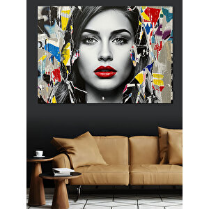 Fırça Dokunuşlu Kadın Dekoratif Kanvas - Mdf Ahşap Tablo 35x50 cm