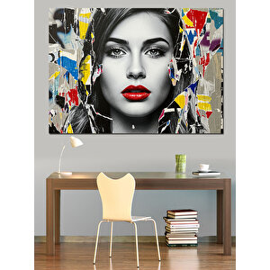 Fırça Dokunuşlu Kadın Dekoratif Kanvas - Mdf Ahşap Tablo