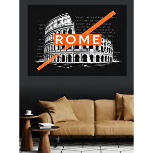 Roma Kolizeum Tipografi Dekoratif Kanvas - Mdf Ahşap Tablo 35x50 cm