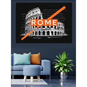 Roma Kolizeum Tipografi Dekoratif Kanvas - Mdf Ahşap Tablo 35x50 cm