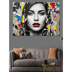 Fırça Dokunuşlu Kadın Dekoratif Kanvas - Mdf Ahşap Tablo