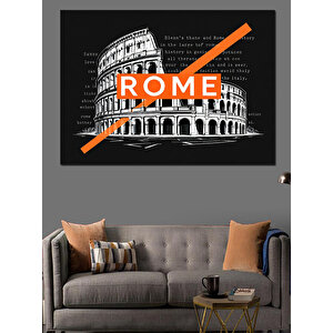 Roma Kolizeum Tipografi Dekoratif Kanvas - Mdf Ahşap Tablo 70x100 cm