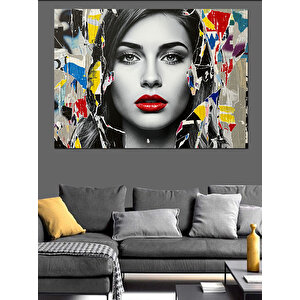 Fırça Dokunuşlu Kadın Dekoratif Kanvas - Mdf Ahşap Tablo 100x140 cm