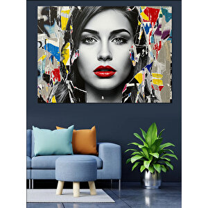 Fırça Dokunuşlu Kadın Dekoratif Kanvas - Mdf Ahşap Tablo 100x140 cm
