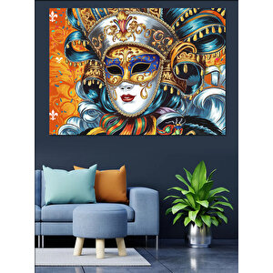 Maskeli Karnaval Kadını Dekoratif Kanvas - Mdf Ahşap Tablo 70x100 cm