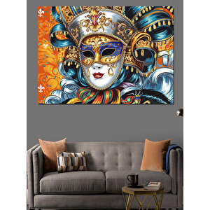 Maskeli Karnaval Kadını Dekoratif Kanvas - Mdf Ahşap Tablo 70x100 cm