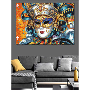 Maskeli Karnaval Kadını Dekoratif Kanvas - Mdf Ahşap Tablo