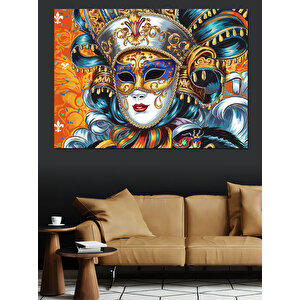 Maskeli Karnaval Kadını Dekoratif Kanvas - Mdf Ahşap Tablo 25x35 cm