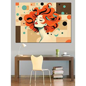 Rüzgarlı Kadın İllüstrasyonu Dekoratif Kanvas - Mdf Ahşap Tablo 25x35 cm
