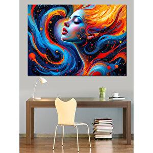 Ateşli Saçlı Kadın Dekoratif Kanvas - Mdf Ahşap Tablo 70x100 cm
