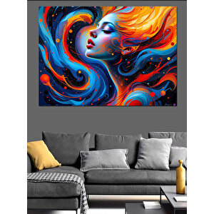 Ateşli Saçlı Kadın Dekoratif Kanvas - Mdf Ahşap Tablo 70x100 cm