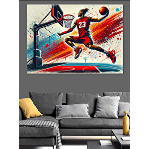 Basket Atan Sporcu Dekoratif Kanvas - Mdf Ahşap Tablo 50x70 cm