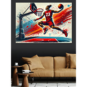 Basket Atan Sporcu Dekoratif Kanvas - Mdf Ahşap Tablo 50x70 cm