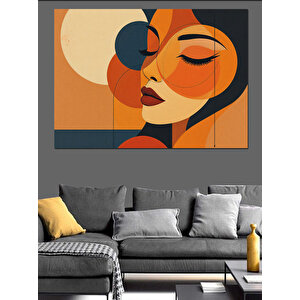 Soyut Kadın Figürü Dekoratif Kanvas - Mdf Ahşap Tablo 50x70 cm