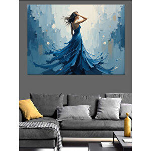 Dalgalar İçindeki Kadın Dekoratif Kanvas - Mdf Ahşap Tablo 25x35 cm