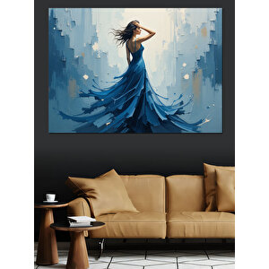 Dalgalar İçindeki Kadın Dekoratif Kanvas - Mdf Ahşap Tablo 25x35 cm