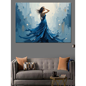 Dalgalar İçindeki Kadın Dekoratif Kanvas - Mdf Ahşap Tablo