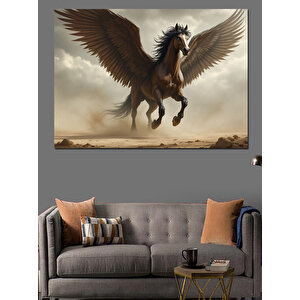 Kanatlı Efsane At Dekoratif Kanvas - Mdf Ahşap Tablo 70x100 cm