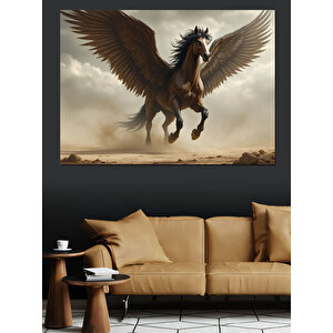 Kanatlı Efsane At Dekoratif Kanvas - Mdf Ahşap Tablo