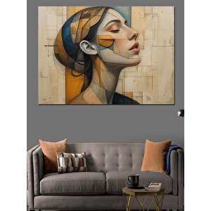 Soyut Portreli Kadın Dekoratif Kanvas - Mdf Ahşap Tablo 50x70 cm