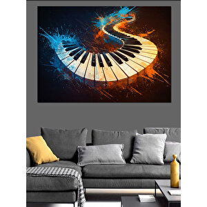 Parlayan Piyano Tuşları Dekoratif Kanvas - Mdf Ahşap Tablo 100x140 cm