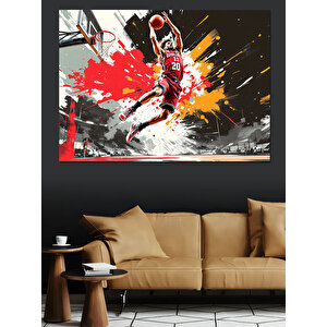 Ateşli Sporcu Figürü Dekoratif Kanvas - Mdf Ahşap Tablo 70x100 cm