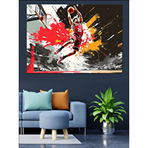 Ateşli Sporcu Figürü Dekoratif Kanvas - Mdf Ahşap Tablo 70x100 cm