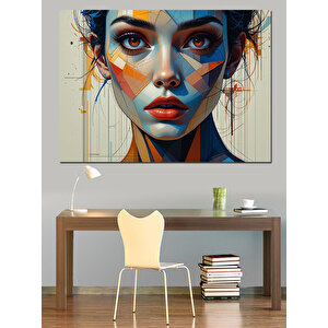 Soyut Portre Kadın Dekoratif Kanvas - Mdf Ahşap Tablo 50x70 cm