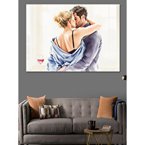 Romantik Çift Buluşması Dekoratif Kanvas - Mdf Ahşap Tablo