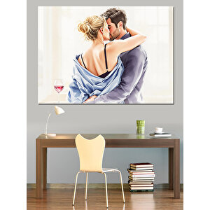 Romantik Çift Buluşması Dekoratif Kanvas - Mdf Ahşap Tablo