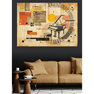 Soyut Piyano Tasarımı Dekoratif Kanvas - Mdf Ahşap Tablo 100x140 cm
