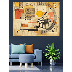 Soyut Piyano Tasarımı Dekoratif Kanvas - Mdf Ahşap Tablo 100x140 cm