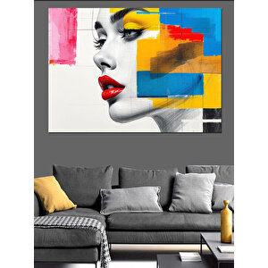Soyut Kadın Dekoratif Kanvas - Mdf Ahşap Tablo 100x140 cm